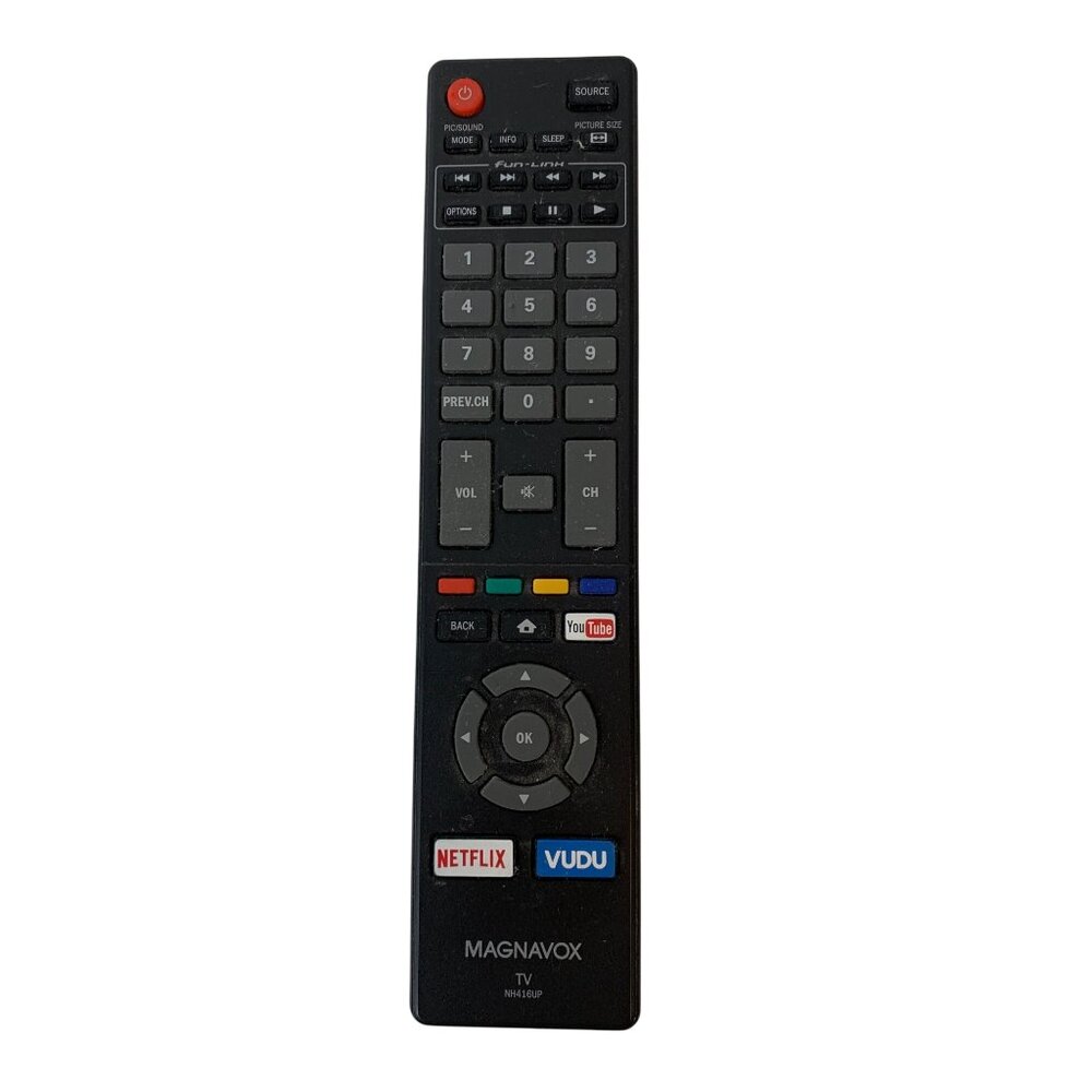 OEM Magnavox NH416UP TV Remote Control Netflix & Vudu Buttons